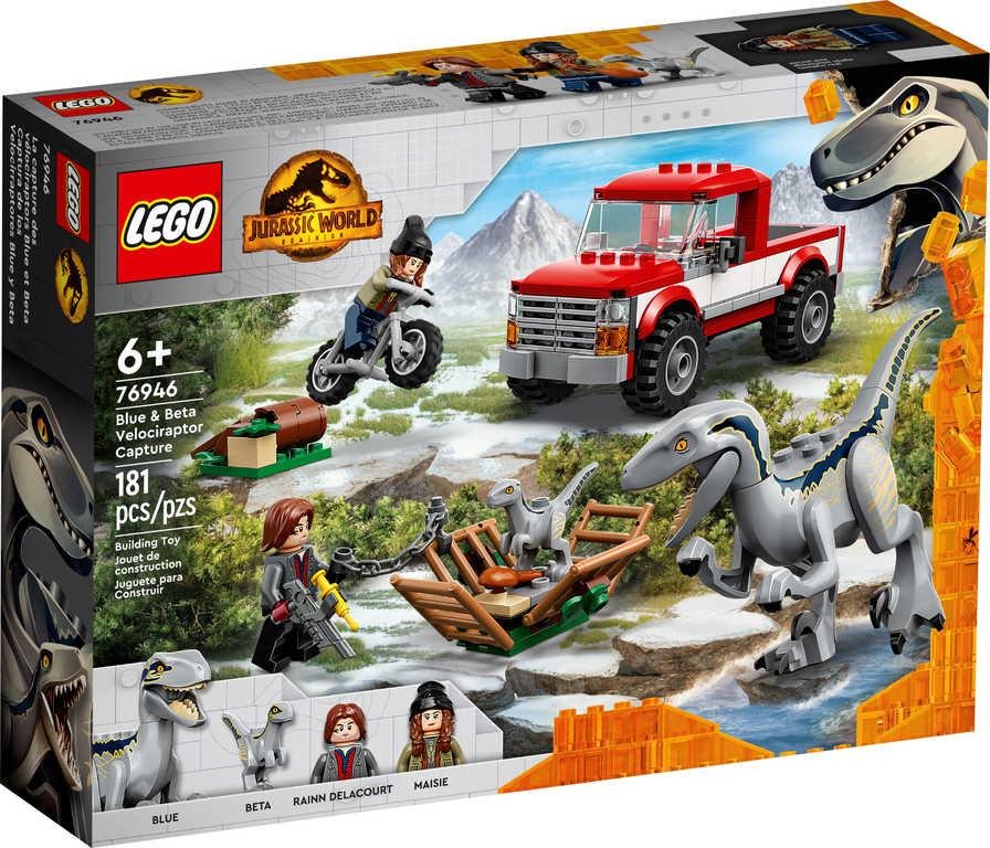 LEGO JURASSIC WORLD Odchyt velociraptorů Blue a Bety 76946 STAVEBNICE
