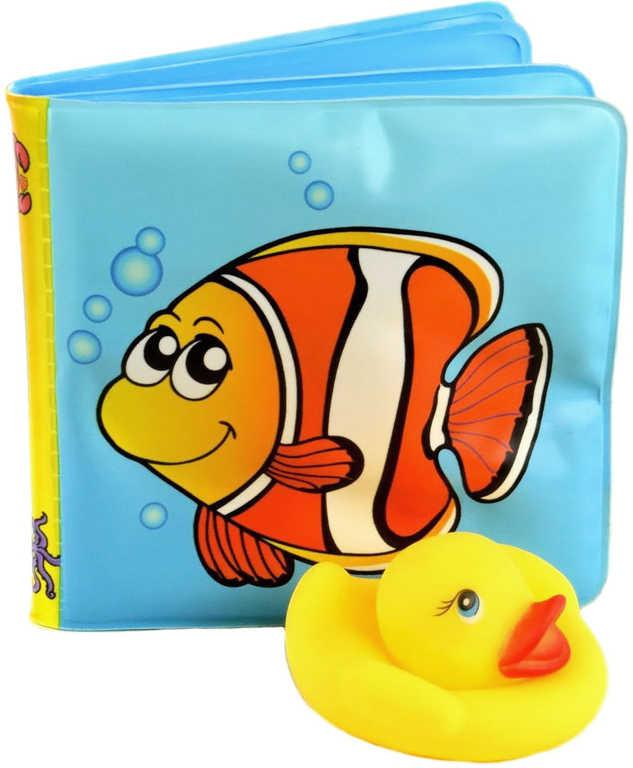 Knížečka baby plastová pískací mořský svět + kačenka set do vody pro miminko