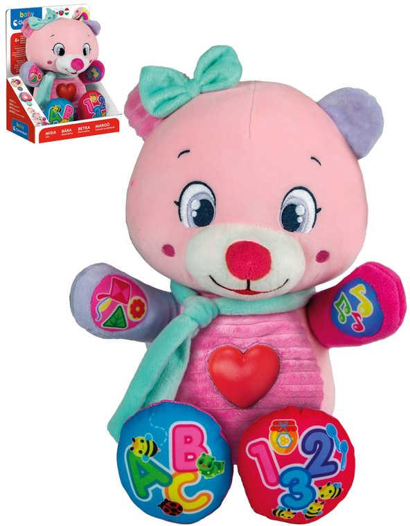 CLEMENTONI Baby medvídek Lele interaktivní naučný růžový na baterie Světlo Zvuk