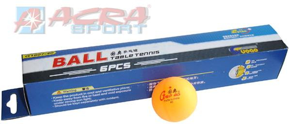 Míčky na stolní tenis ping pong oranžové 4cm set 6ks krabička