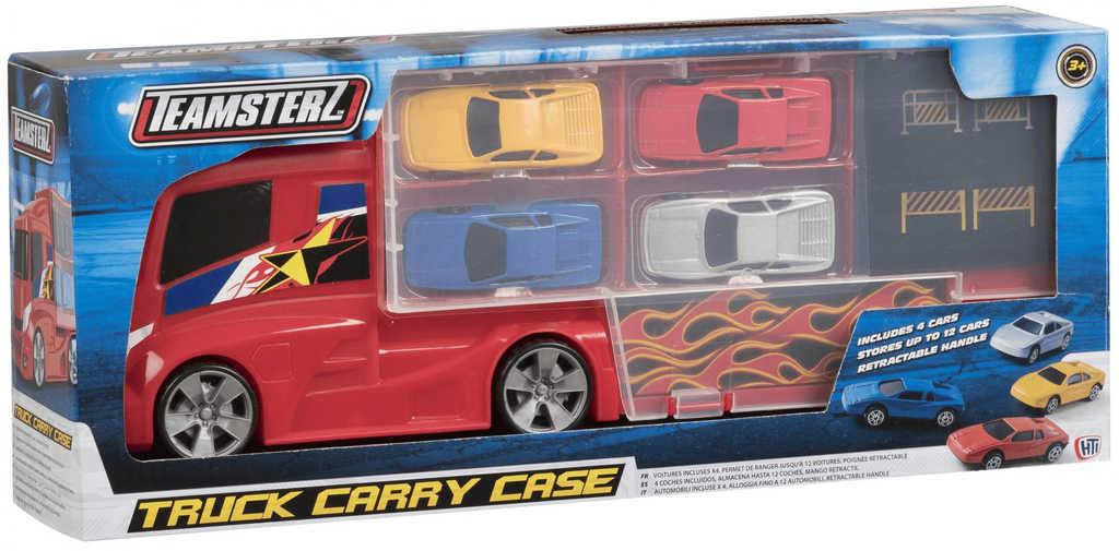 Teamsterz přeprava aut set nákladní auto tahač / kufřík 2v1 + 4 autíčka