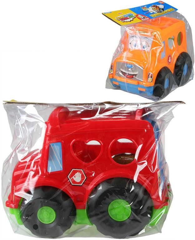 Autíčko baby vkládačka set s tvary na vložení pro miminko 2 barvy v sáčku