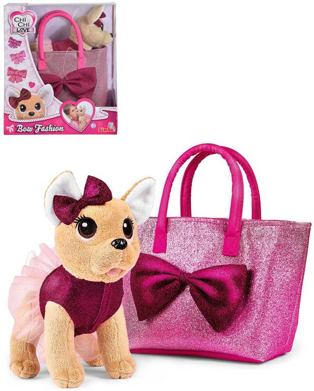 SIMBA Chi Chi Love Čivava Bow Fashion herní set pejsek plyšový v oblečku s taškou
