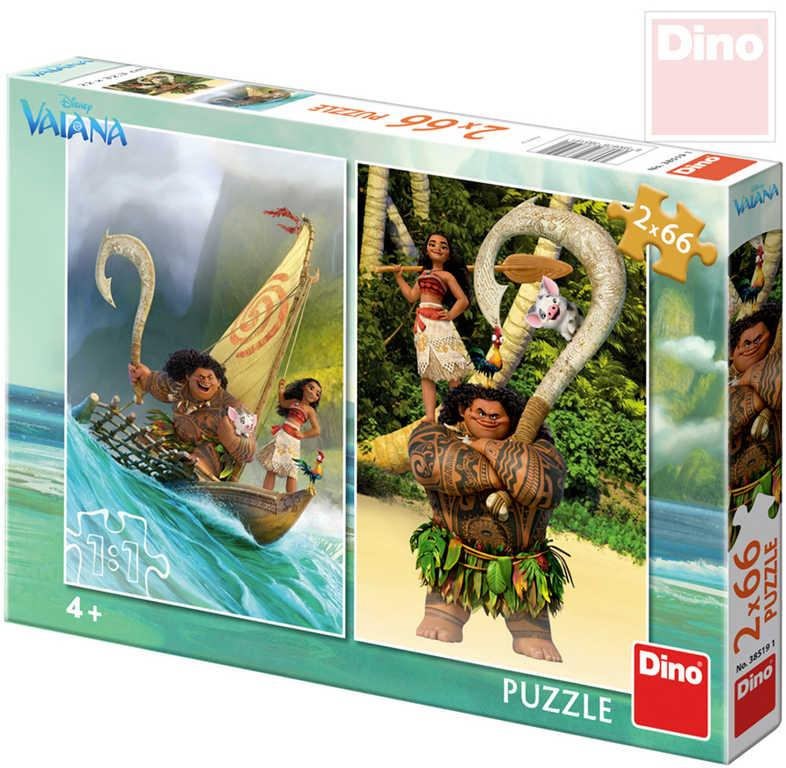 DINO Puzzle 2x66 dílků Vaiana 22x32,5cm skládačka 2v1 v krabici