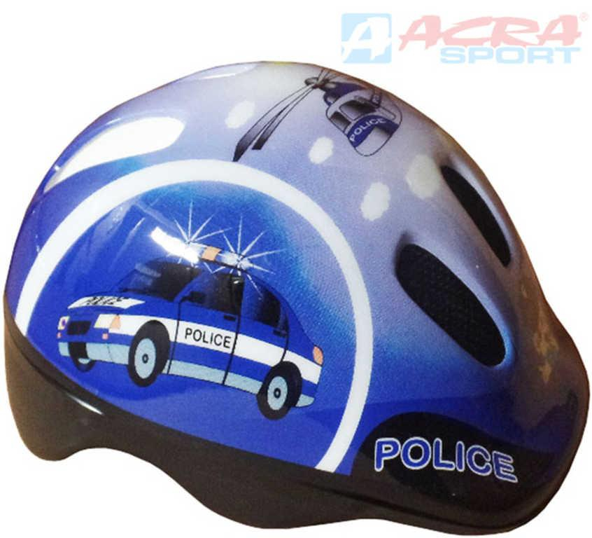 ACRA Helma cyklistická dětská Brother vel. XS modrá Policie CSH062