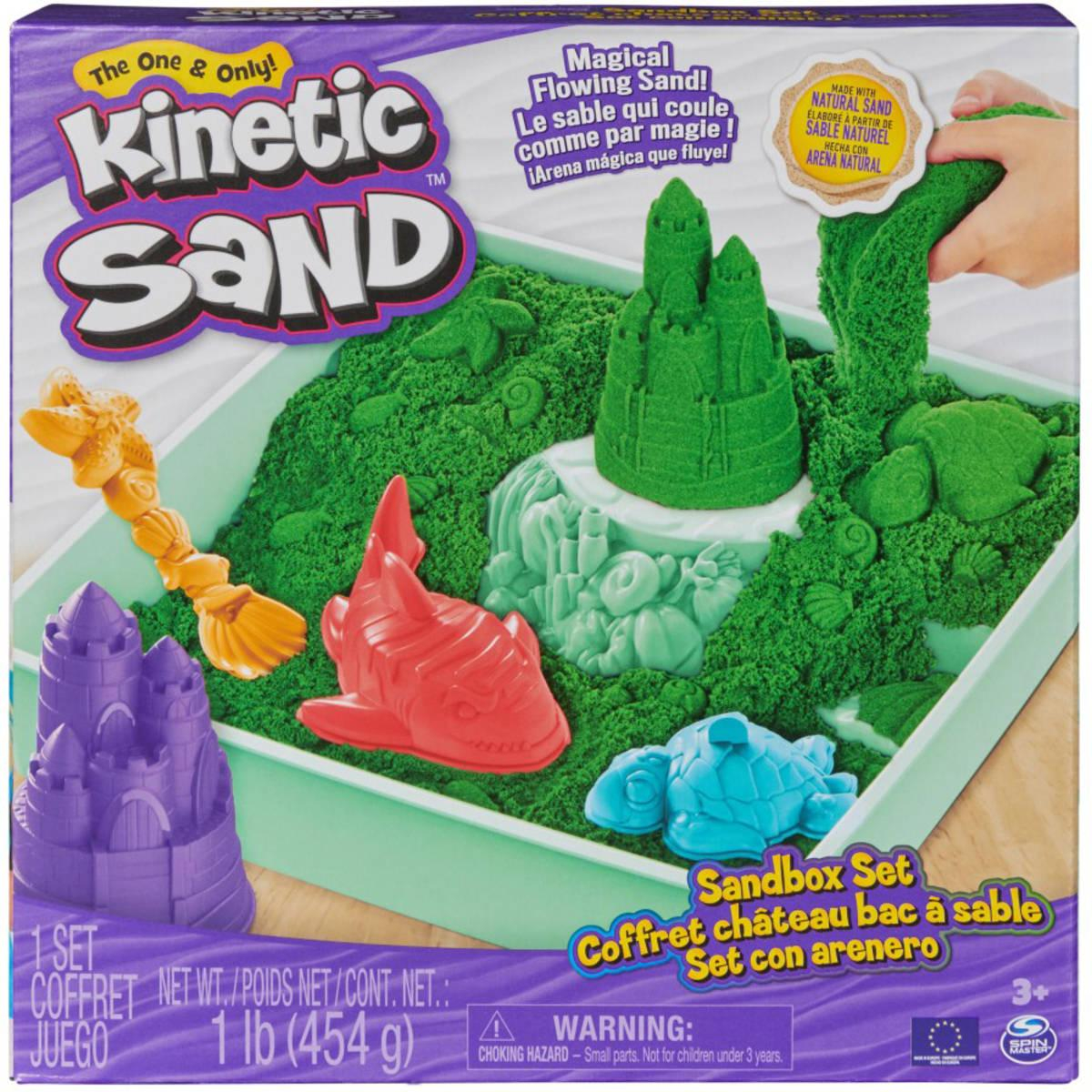 SPIN MASTER Kinetic sand Zelený 450g tekutý písek s podložkou a nástroji