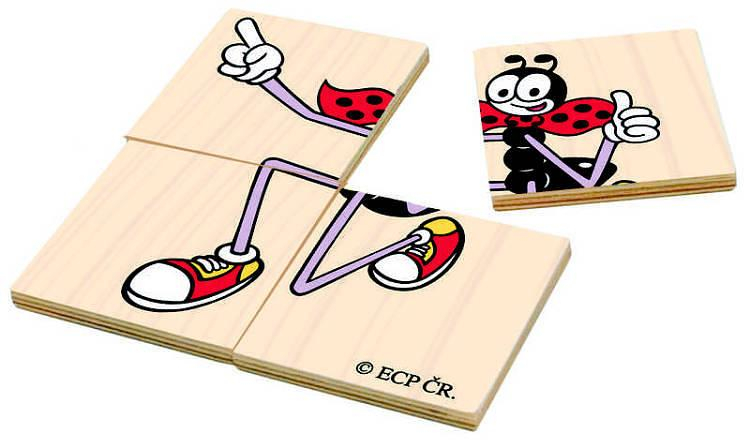 BINO DŘEVO Puzzle vkládací ovocný koláč krájecí 20 dílků *DŘEVĚNÉ HRAČKY*