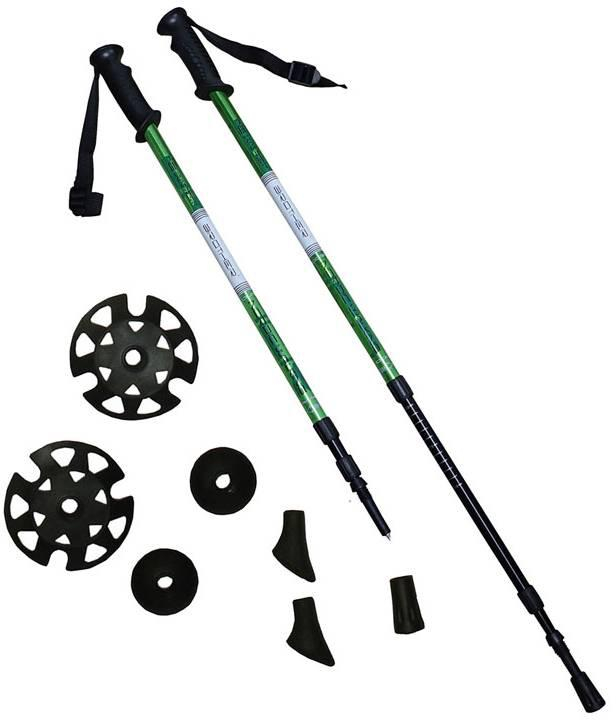 BROTHER Trekingové hole set 1 pár s příslušenstvím zelené LTH130