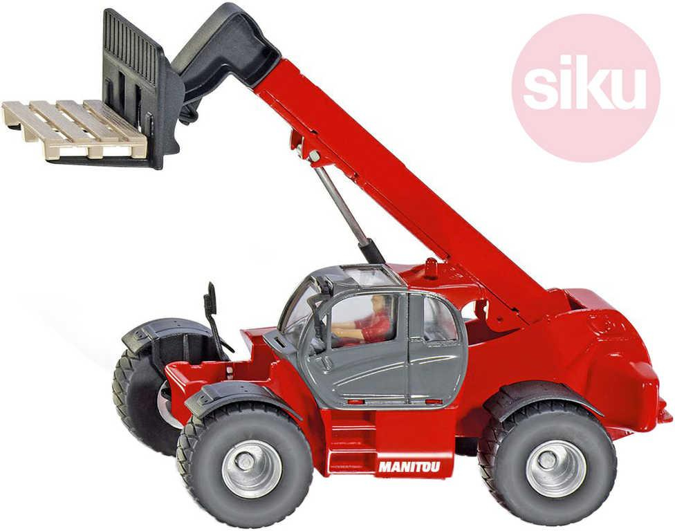 SIKU Nakladač Manitou s teleskopickým ramenem set se 3 paletami 1:50 model 3507