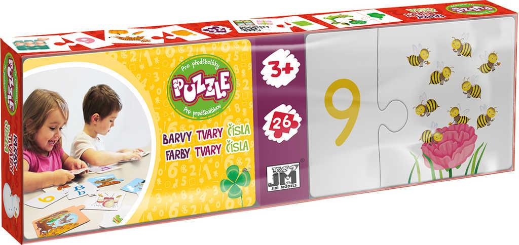 JIRI MODELS Puzzle naučné Barvy a tvary pro předškoláky 26 dílků