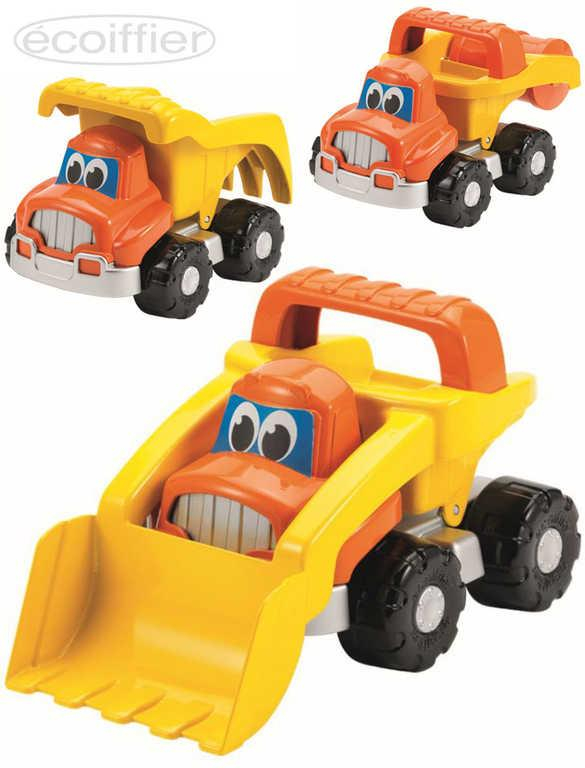 ECOIFFIER Baby autíčko stavební 23cm s očima různé druhy pro miminko