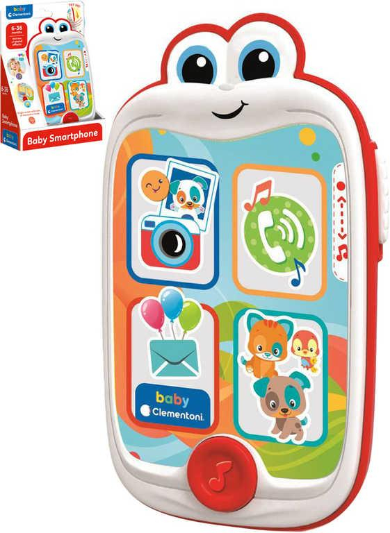 CLEMENTONI Baby můj první smartphone interaktivní na baterie pro miminko Světlo