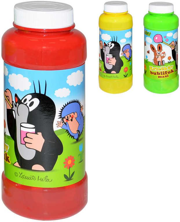 Bublifuk maxi 240ml Krtek (Krteček) bublifukovač v plastové láhvi 3 barvy