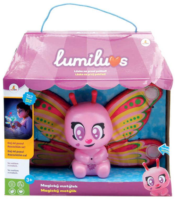 Baby motýlek Lumiluvs interaktivní svítí ve tmě na baterie Světlo Zvuk plast