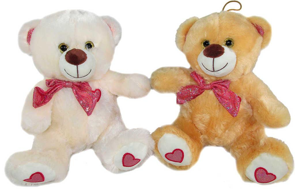 PLYŠ Medvídek Love 23cm s třpytivou mašličkou 2 barvy *PLYŠOVÉ HRAČKY*
