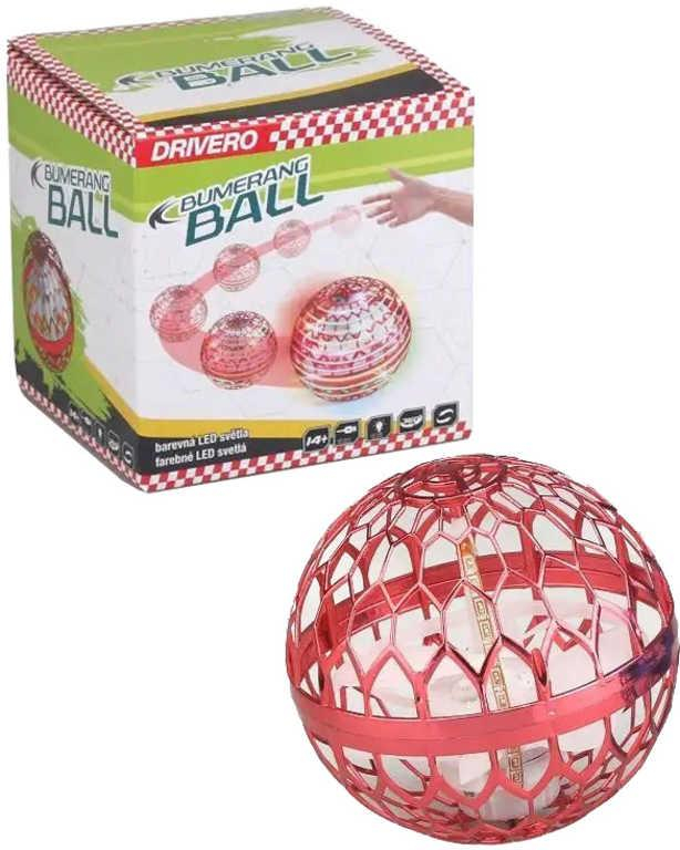 MAC TOYS Míč bumerang spinner ball reaguje na pohyb ruky na baterie LED Světlo