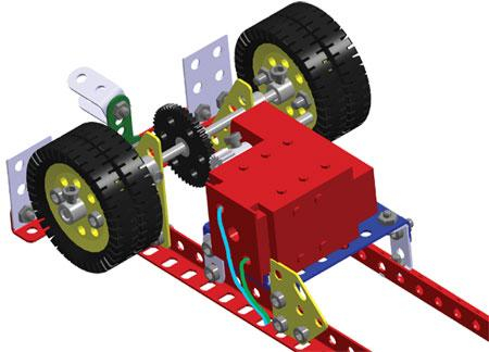 MERKUR M 2.1 Elektromotor na baterie doplněk *KOVOVÁ STAVEBNICE*