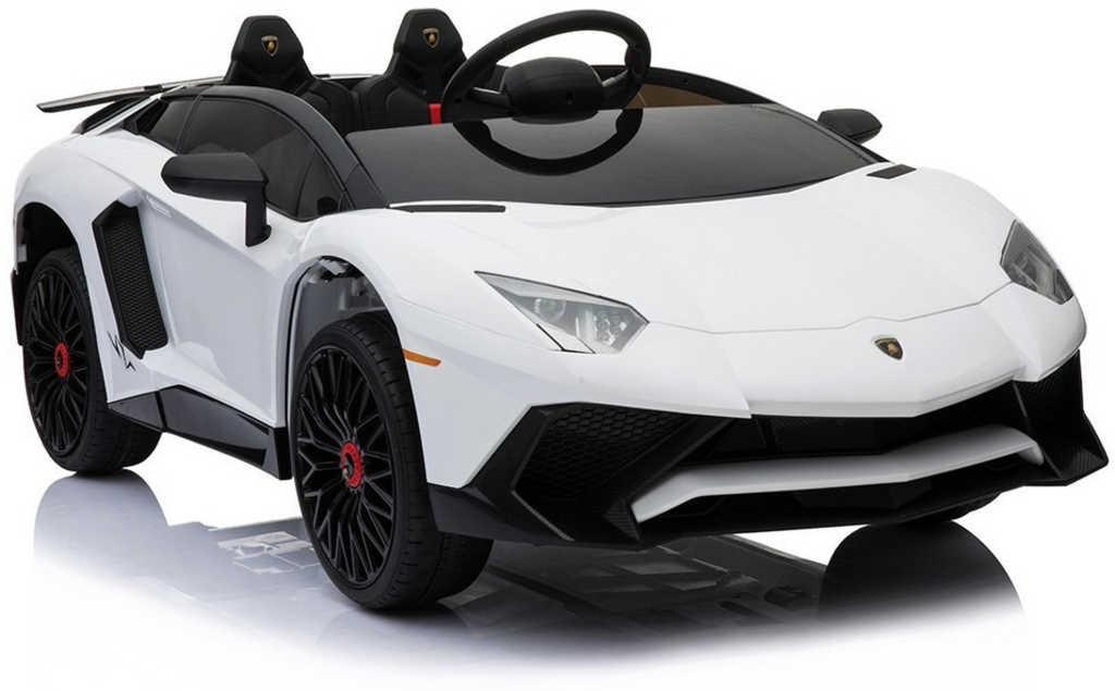 RC Auto Lamborghini bílé sport 12V na vysílačku mp3 dětské ELEKTRICKÉ VOZÍTKO