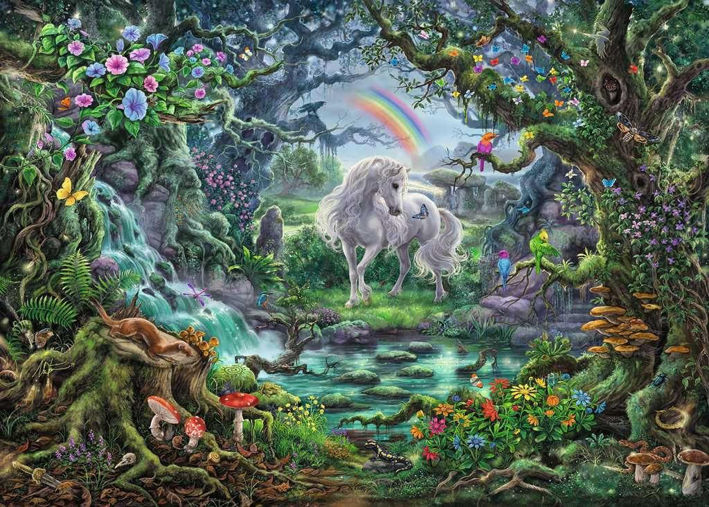 RAVENSBURGER Hra puzzle únikové Jednorožec 759 dílků 70x50cm skládačka 2v1