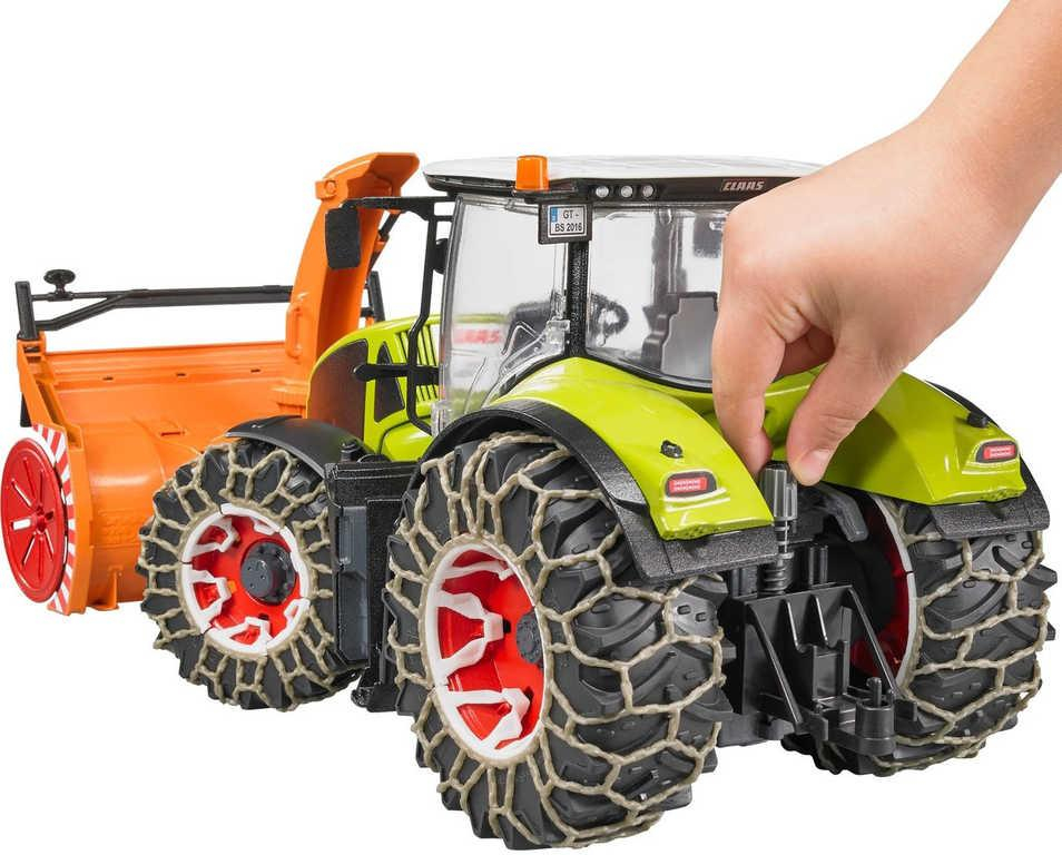 BRUDER 03017 Traktor Claas Axion 950 set se sněžnou frézou a řetězy 1:16 plast