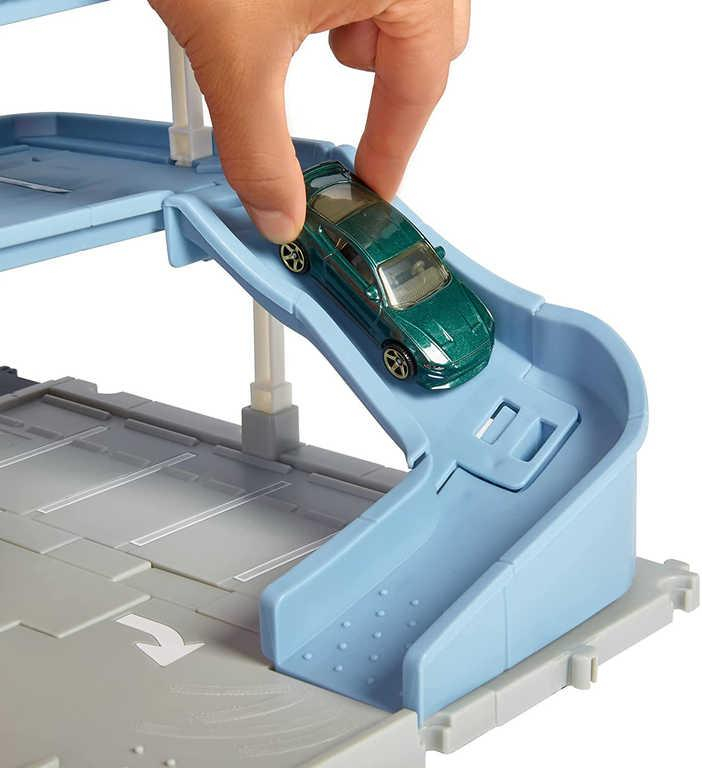 MATTEL MATCHBOX Set garáž s autem a výtahem na baterie Světlo Zvuk