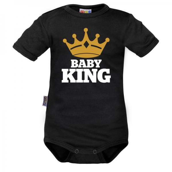 Body krátký rukáv Dejna Baby King - černé, vel. 68 - 68 (4-6m)