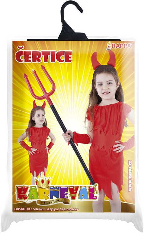 KARNEVAL Šaty čertice červené vel.M (116-128cm) 6-8 letKOSTÝM