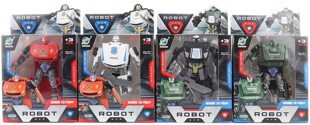 Transrobot 10cm auto záchranné robot s přeměnou 2v1 4 druhy plast