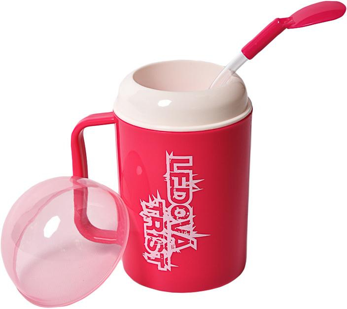 MAC TOYS Výroba ledové tříště 2 barvy set hrnek s víčkem a brčkem plast