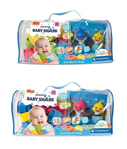 Clemmy baby - Baby Shark - Kostky v plastovém pytli a postavičky assort (2 barvy)