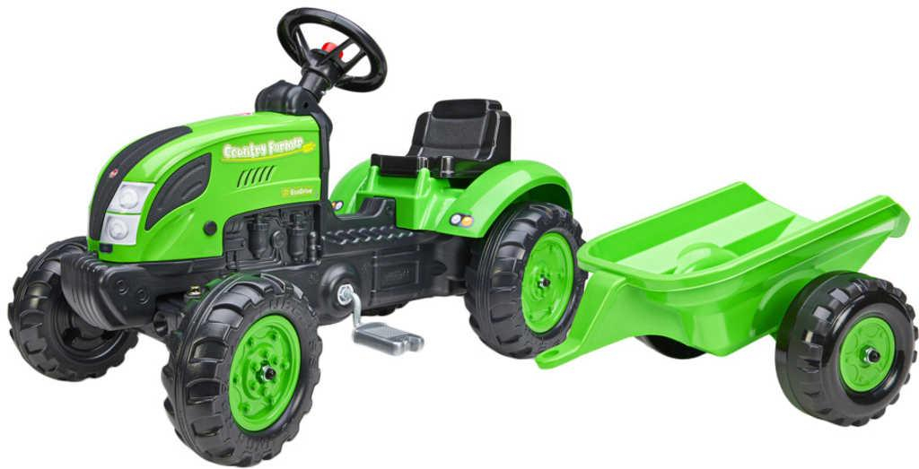 FALK Set baby traktor Country Farmer šlapací Zelený vozítko s valníkem