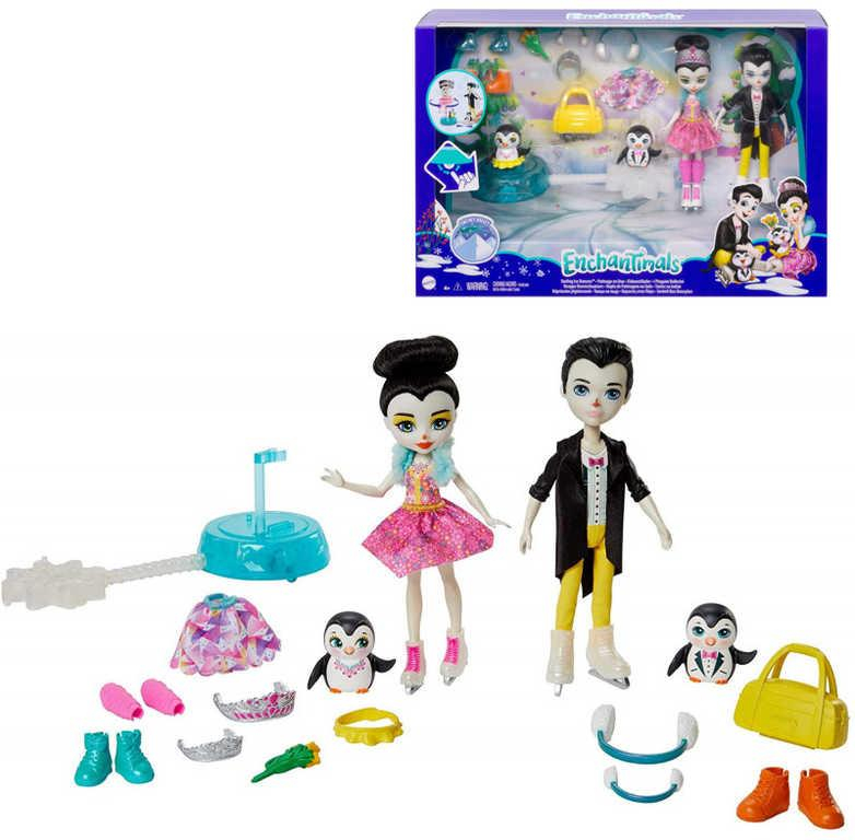MATTEL Enchantimals na bruslích herní set 2 panenky s doplňky plast