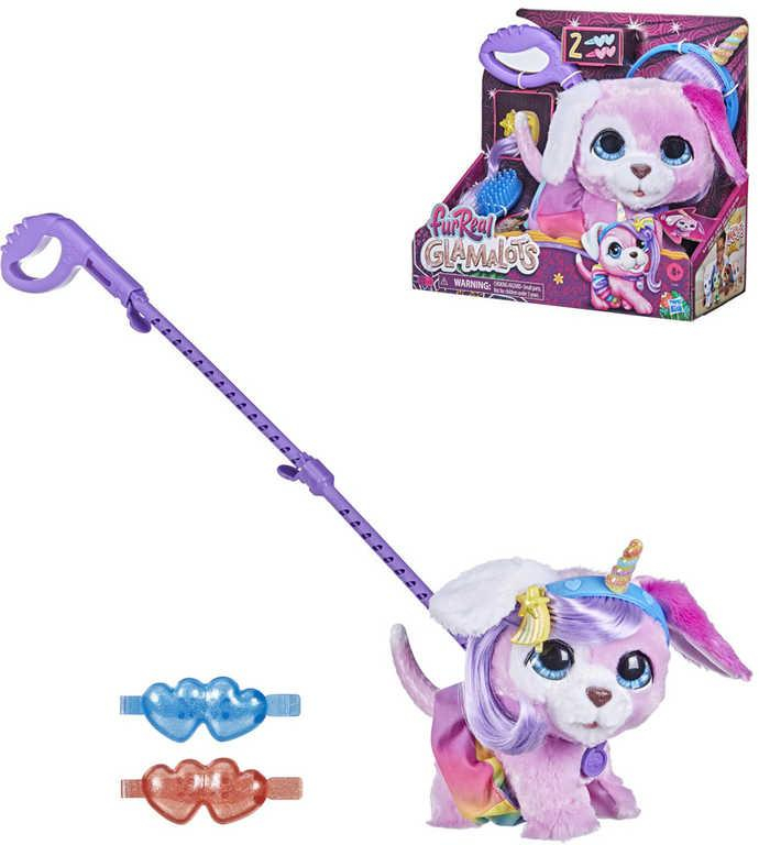HASBRO Fur Real Friends Glamalots interaktivní pejsek s vodítkem na baterie Zvuk
