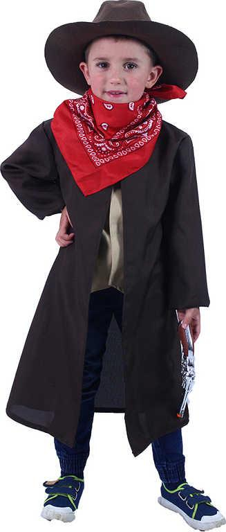 KARNEVAL Šaty Kovboj s kloboukem vel. M (116-128 cm) 6-8 let E-obal *KOSTÝM*