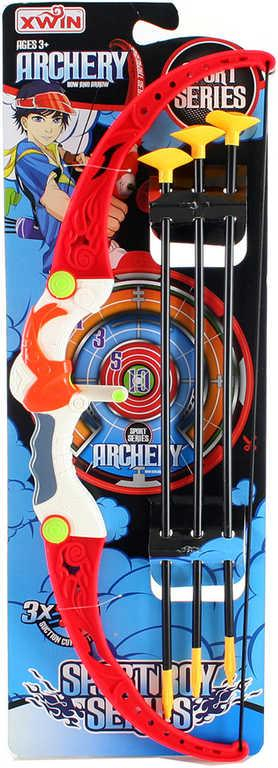 Luk dětský plastový 57cm set se 3 šípy s přísavkou na kartě