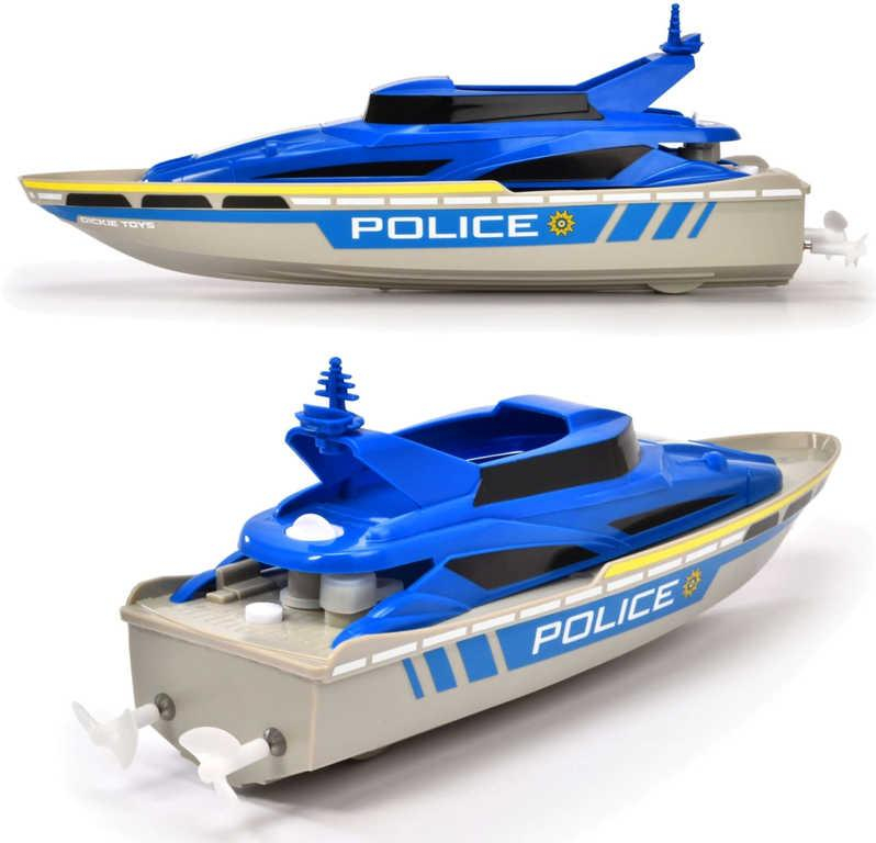 DICKIE RC Loď policejní 33cm na vysílačku 2,4GHz do vody na baterie