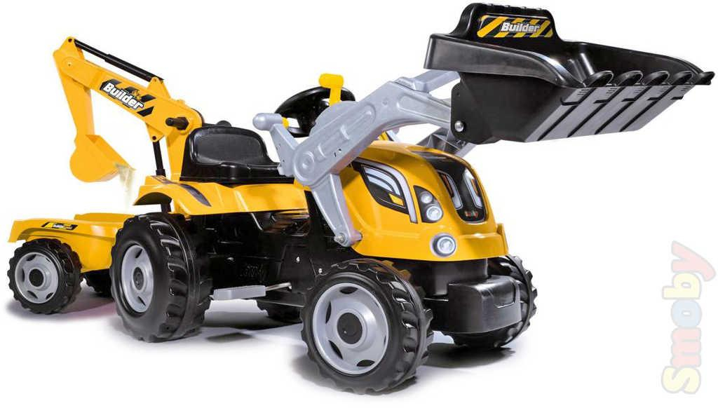 ds26363382_smoby_traktor_detsky_slapaci_builder_max_s_bagrem_2_lzice_zluty_s_klaksonem_plast_1