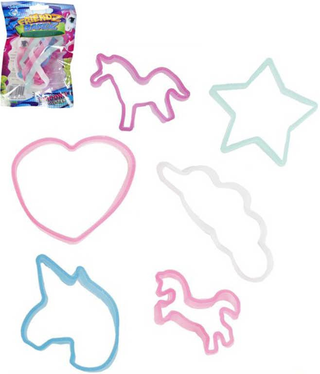 Náramek silikonový barevný Friendz Bandz jednorožci a symboly s glitry set 6ks