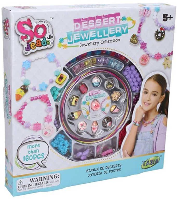 SO BEADS Korálky barevné navlékací set výroba náramků s přívěsky