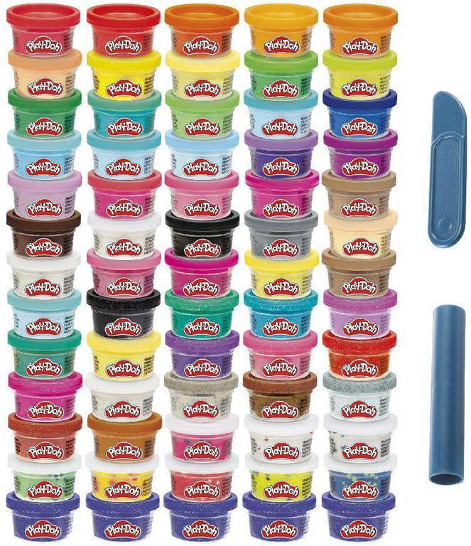 HASBRO PLAY-DOH MEGA barevný set 65 kelímků s modelínou 1,84kg v krabici