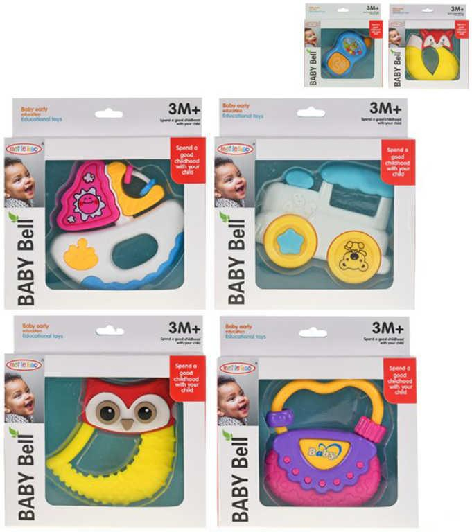 Chrastítko baby 8-11cm 6 druhů různé barvy plast pro miminko