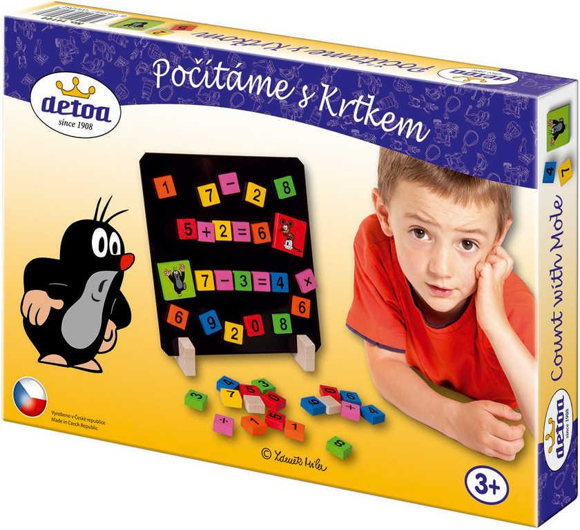 DETOA DŘEVO Hra Počítáme s Krtkem (Krteček) set s magnetky 40ks