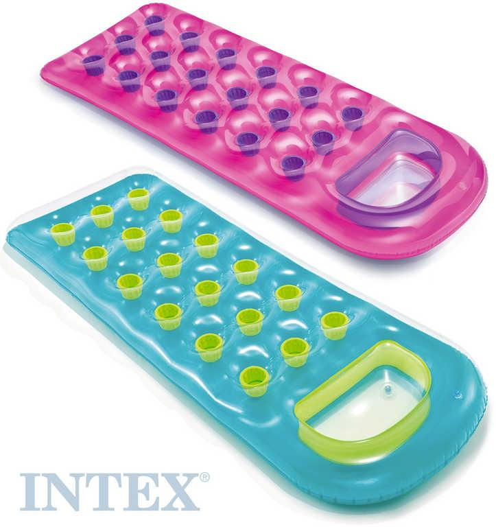 INTEX Nafukovací lehátko s kalíšky 188x71cm matrace s průzorem do vody 59895