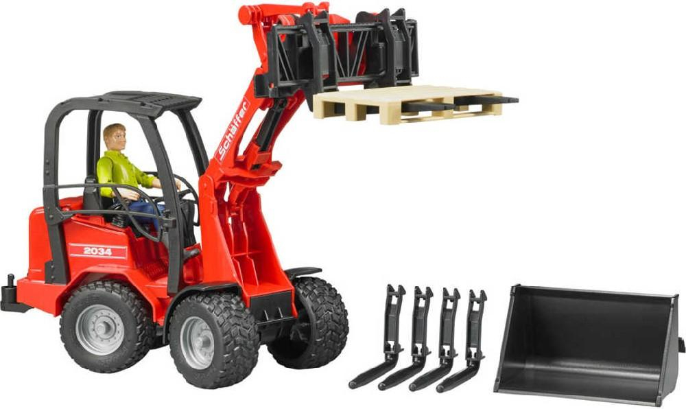 BRUDER 02191 Nakladač Schäffer Hoflander model 1:16 set s příslušenstvím plast