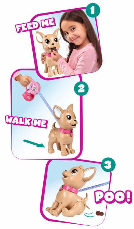 SIMBA Chi Chi Love pes Čivava Poo Poo dělá hromádky na vodítku s modelínou