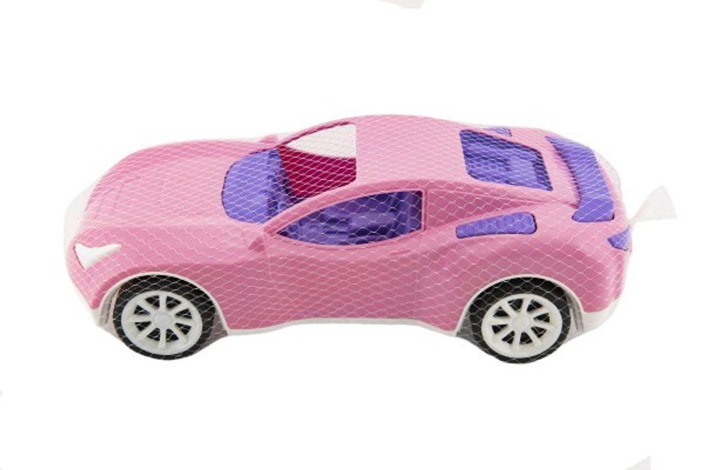 Auto sportovní pro holky růžové plast na volný chod v síťce 16x36x12cm