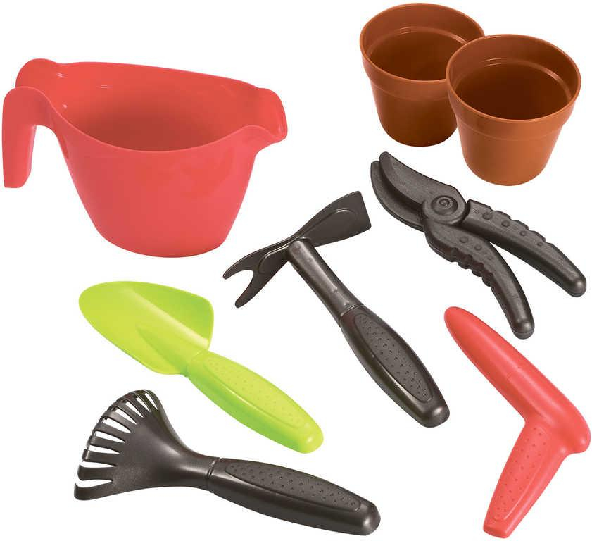 ECOIFFIER Vozík zahradní 26x50,5x33cm set s květináči a nářadím plast