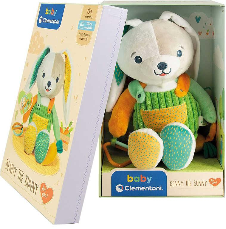 CLEMENTONI PLYŠ Baby můj první králíček 28cm v dárkové krabici pro miminko