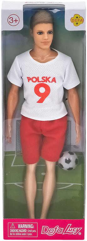 Panenka Defa panák fotbalista 30cm v dresu Polsko set hráč s míčem v krabičce
