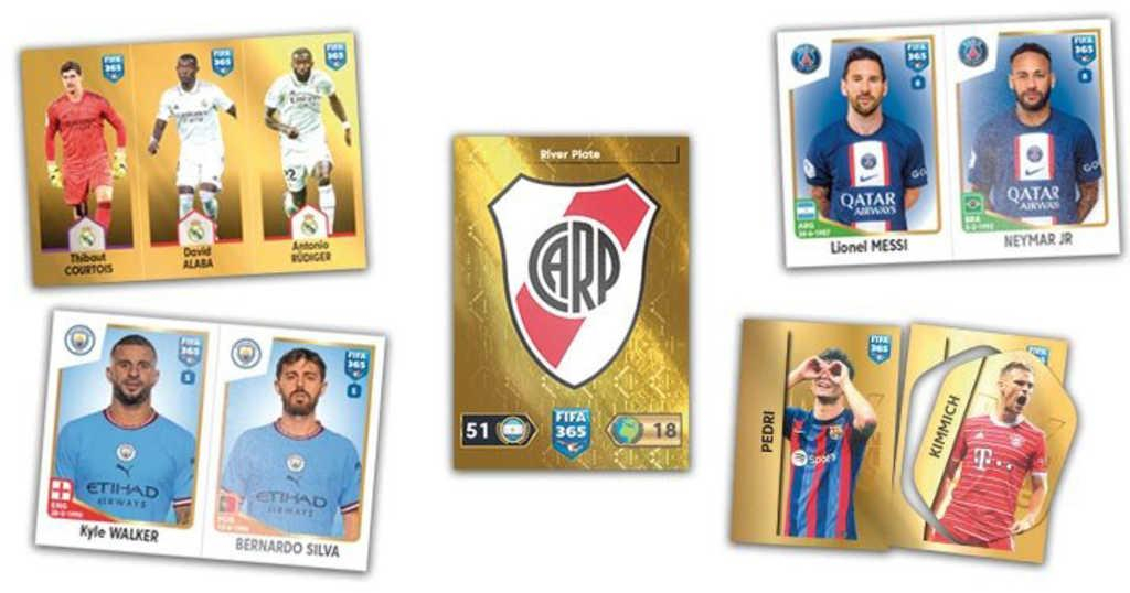 PANINI FIFA 365 2023 Sběratelské samolepky fotbalové set 5 archů v sáčku